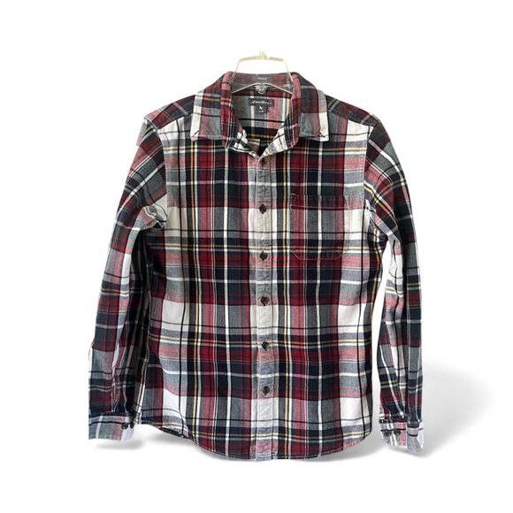 Eddie Bauer Other - Eddie Bauer Men's Button Down Plaid Shirt Red Black White Long Sleeves Size M